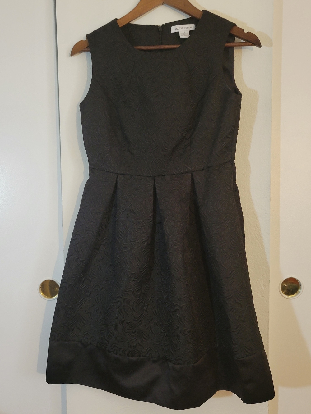 Liz Claidornie Back Textured Fit-and-Flare Dress